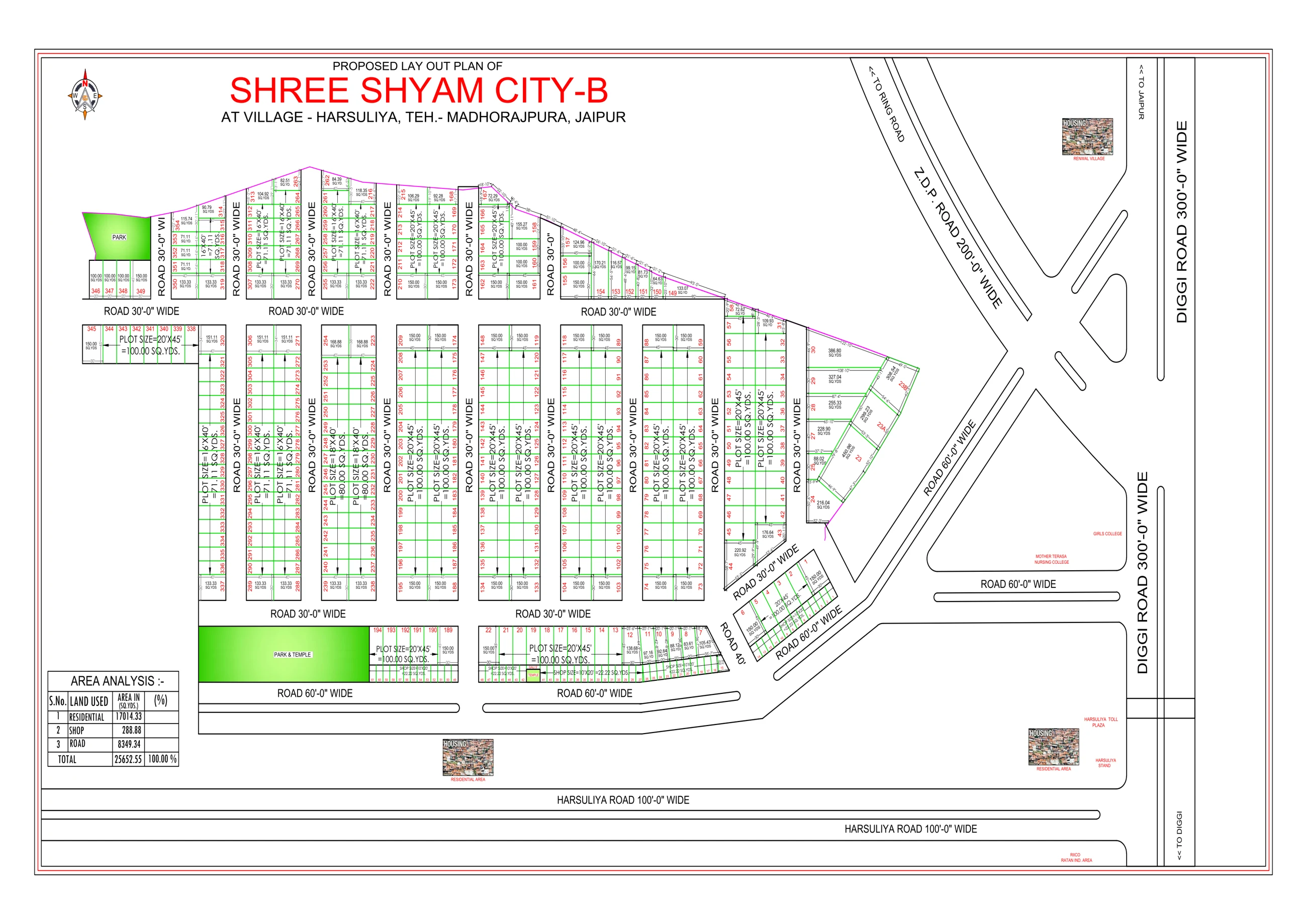 Shree Shyam City – Proposed layout plan (Shree Shyam City-B)