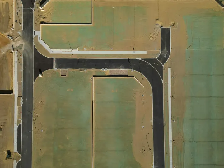 Aerial view of a township